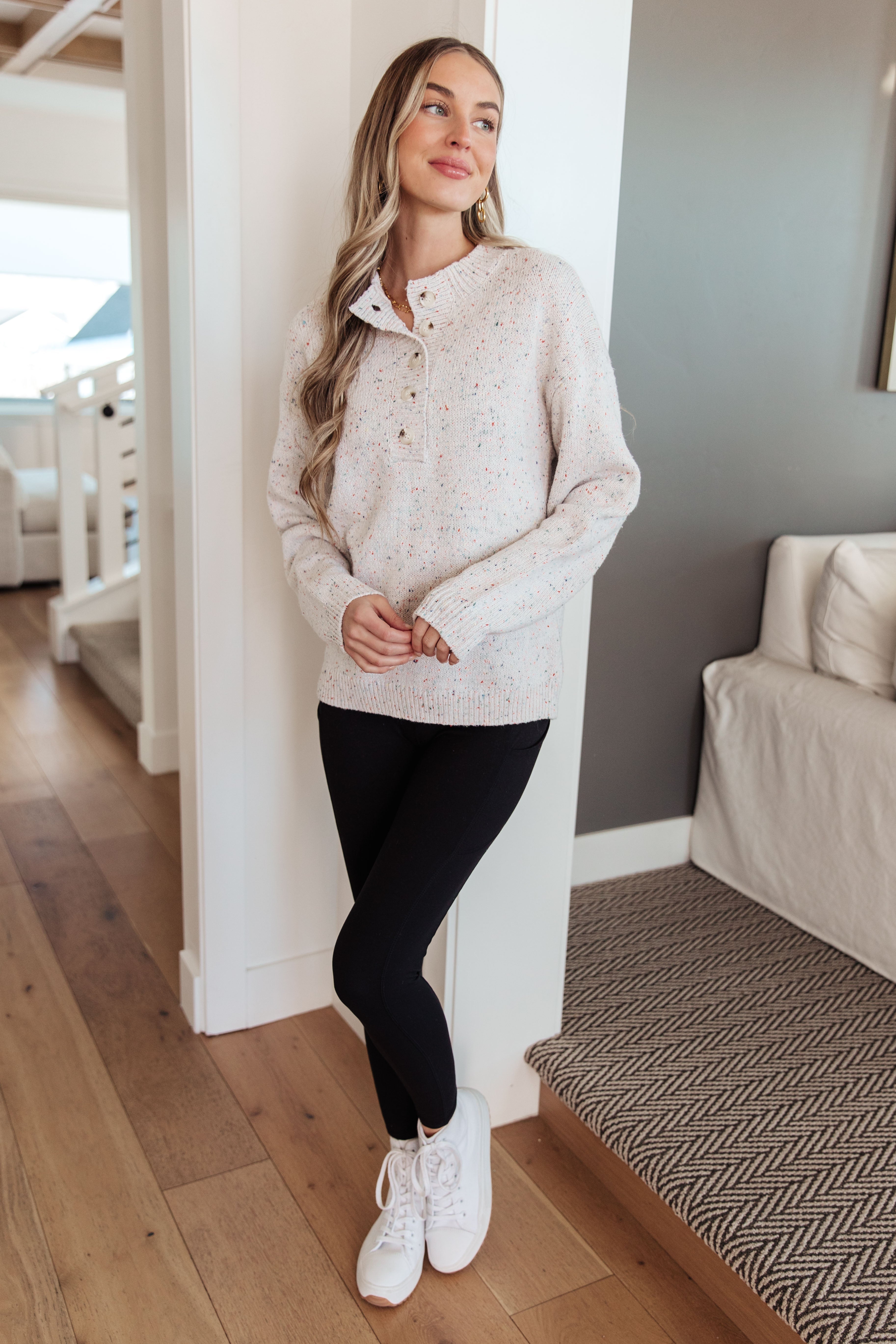 Never Give Up Motivational Henley Sweater for Men - Comfortable Casual Pullover for Workouts, Gym, and Everyday Wear