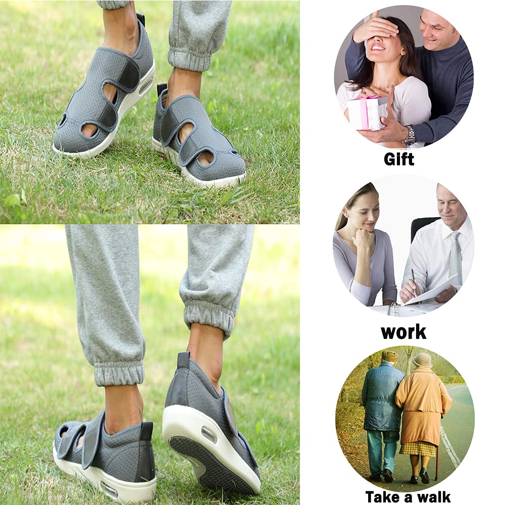 **JBTNBX Women's Diabetic Walking Shoes - Extra Wide Width Adjustable Sneakers for Swollen Feet & Edema Relief - Comfortable Footwear for Elderly & Diabetics - Ideal for Daily Walking, Nursing & Healthcare**