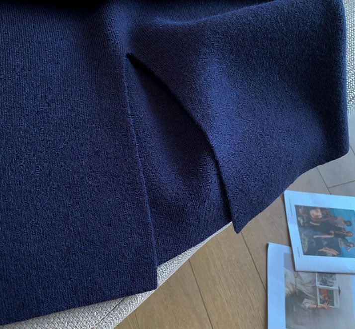 Blue Beige Knit Sweater & Midi Skirt Set for Women | Cozy Winter Outfit | Perfect for Casual Wear, Office, and Date Nights