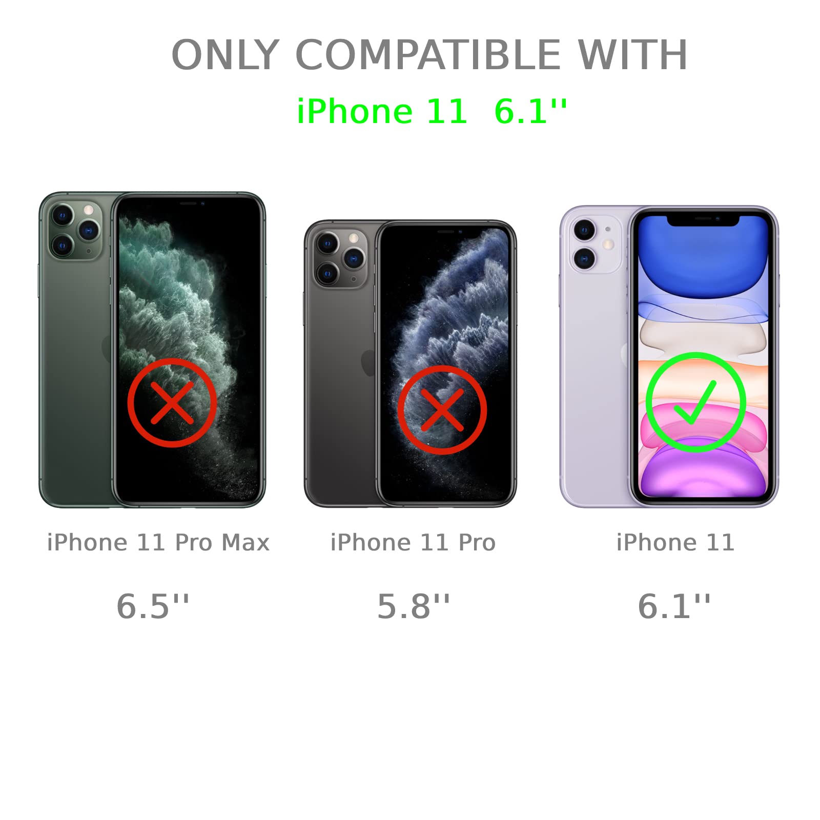 Pastel Aesthetic Peachy Green White iPhone 11 Case - Minimalist Abstract Art TPU Bumper Cover - Cute Protective Phone Case for Women Girls - Perfect for Everyday Use, School & Travel
