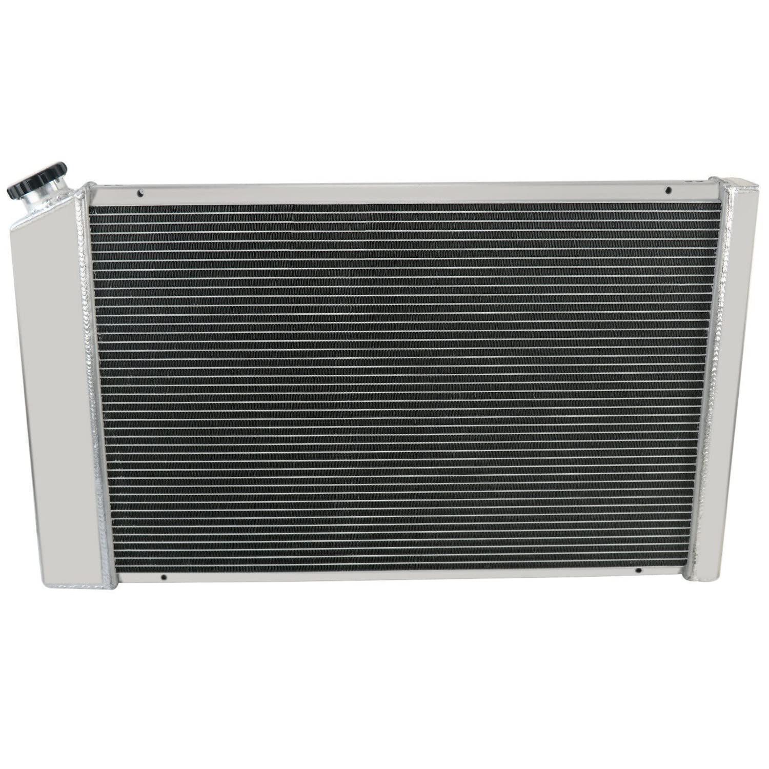 High-Performance 3 Row Aluminum Radiator Shroud with Fan Relay for 1971-1990 Chevy Chevelle, Impala, Caprice, Malibu, C10-C30, K10-K30, Suburban, GMC Jimmy & Buick Lesabre - Perfect for Engine Cooling & Off-Road Adventures