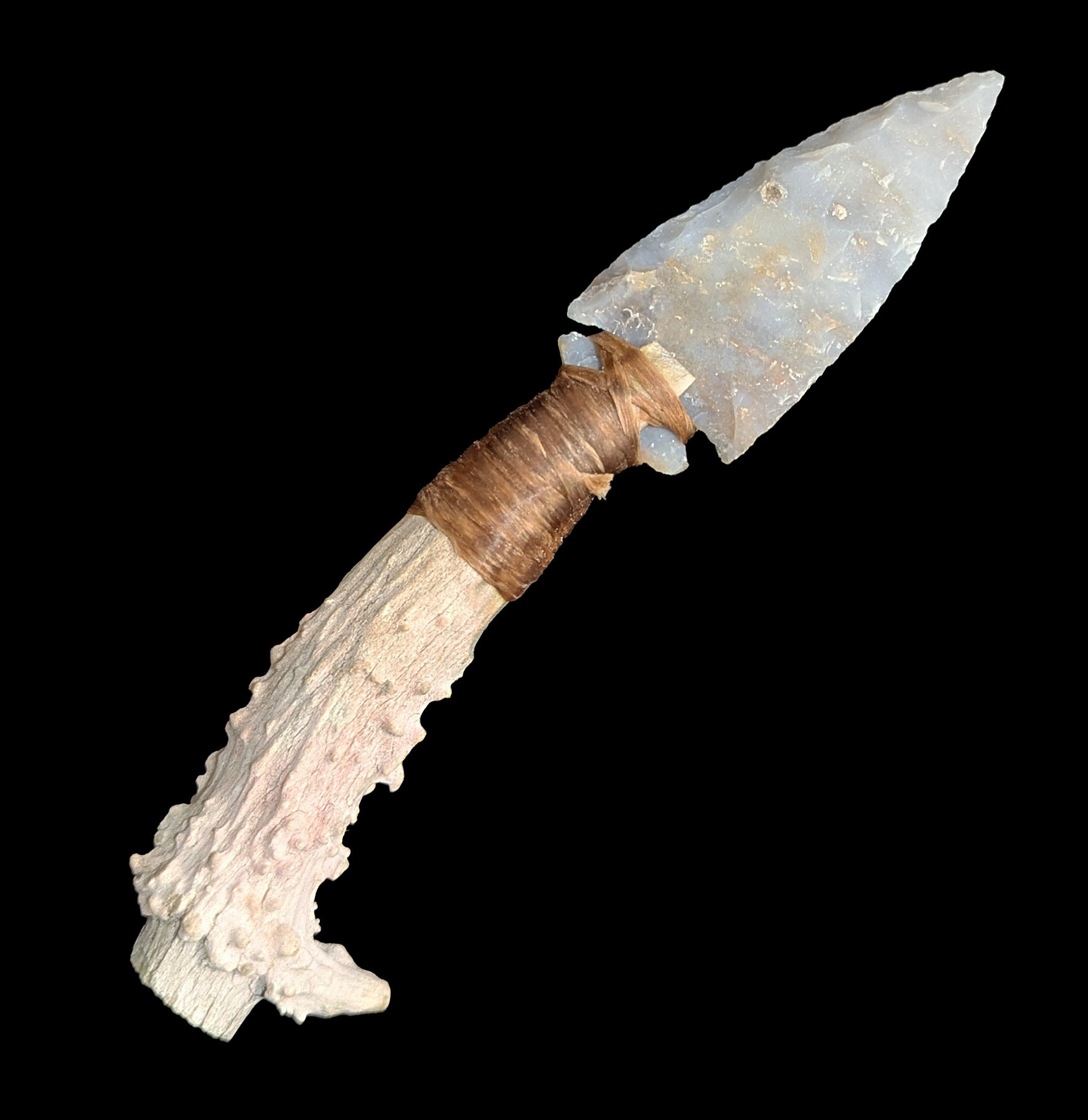 Premium Antler Arrowhead Knife - Handcrafted Hunting & Survival Knife with Genuine Deer Antler Handle - Perfect for Outdoor Adventures, Camping & Bushcraft