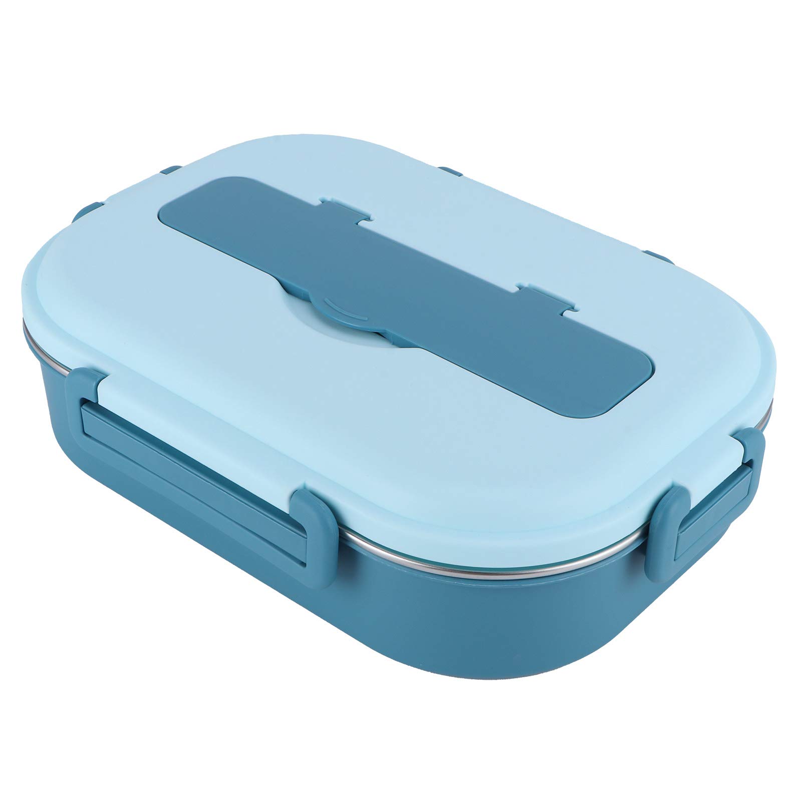 4Grid Stainless Steel Lunch Box for Adults - Large Capacity Food Storage Container, Portable Bento Box for Students & Office Workers - Leakproof & Durable (Blue) - Perfect for Meal Prep, School Lunches & Outdoor Picnics