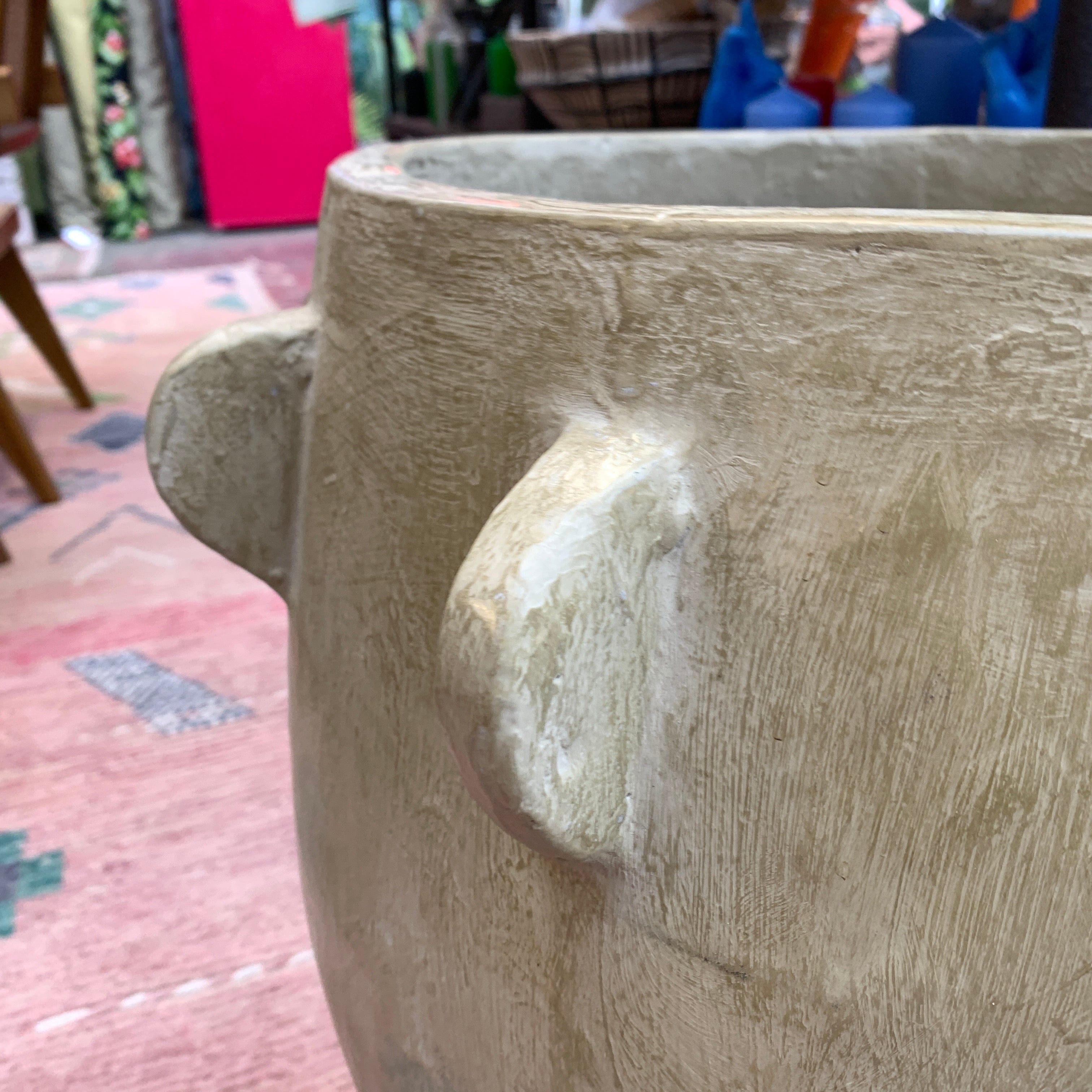 Natural Winged Pot with Drainage Holes - Handmade Ceramic Planter for Indoor Plants, Succulents & Herbs - Perfect for Home Decor, Office Desk & Garden Use