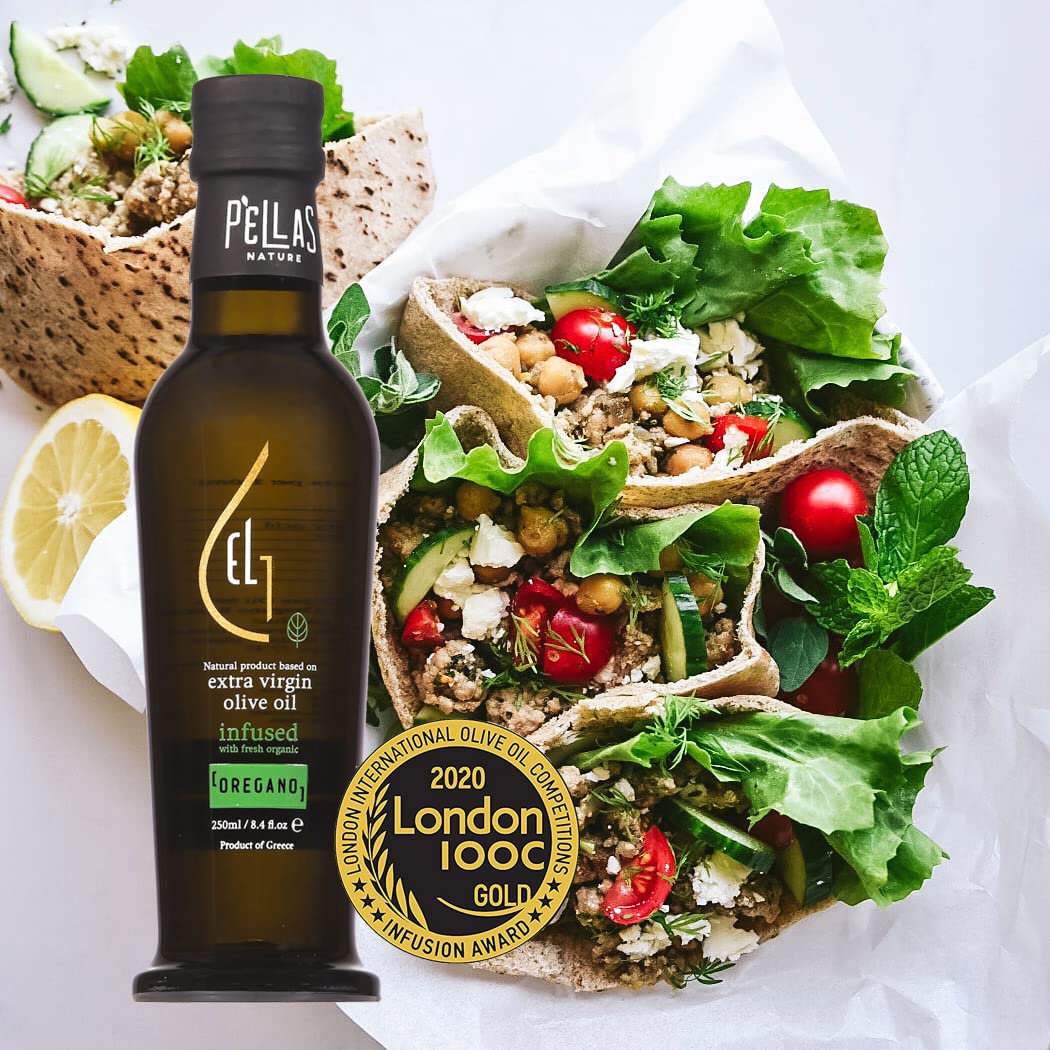 Organic Infused Extra Virgin Olive Oil Set - Garlic, Basil, Lemon, Rosemary, Greek Oregano & Red Hot Pepper Flavors | 8.45oz Bottles (Pack of 6) | Premium Finishing Oil for Salads, Pasta, Bread Dipping & Gourmet Cooking