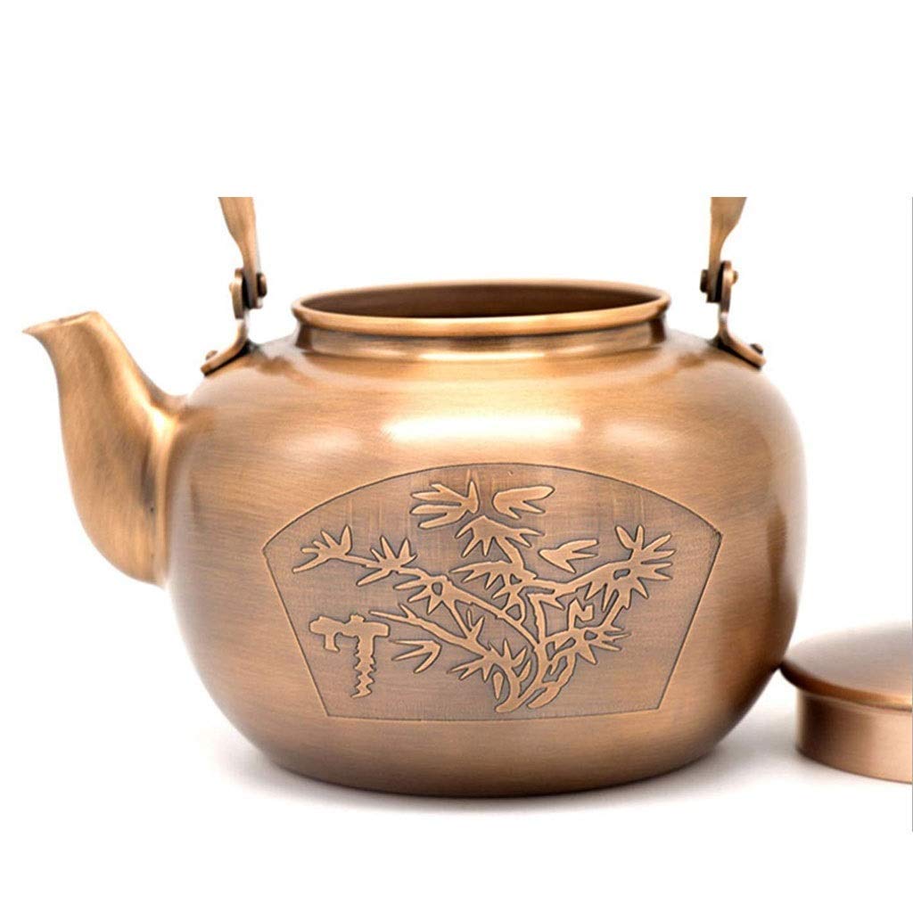 Handmade Solid Copper Tea Pot - Hammered Stovetop Kettle for Tea Lovers - Traditional & Durable Teapot for Home, Kitchen & Gift - Perfect for Brewing Loose Leaf Tea, Herbal Tea & Serving Hot Beverages
