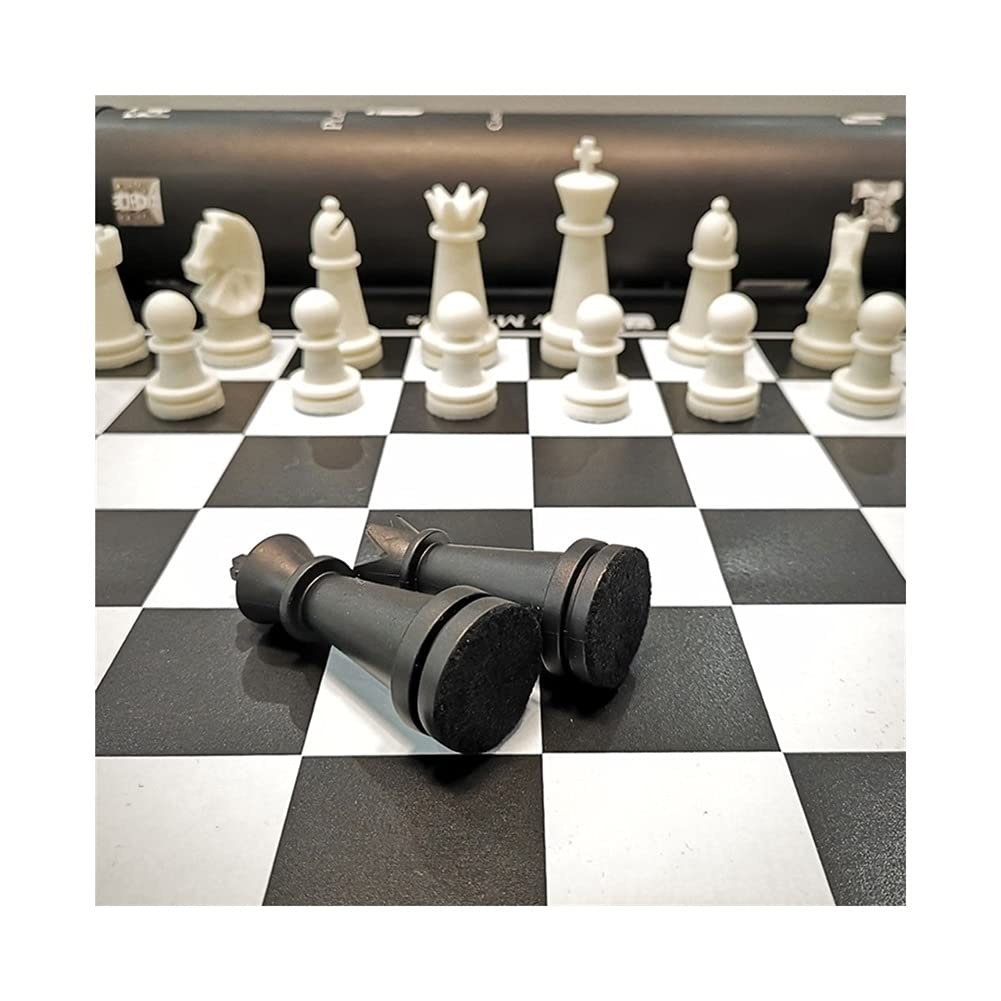 Premium Weighted Resin Chess Set - Black & White International Chess with Portable Folding Board | Perfect for Adults, Students & Kids | Birthday Gift Idea | Home, Office & Travel Game (Color: A)