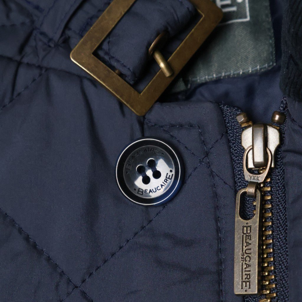 BEAUCAIRE James Quilted Jacket for Men - Navy Blue Lightweight Puffer Coat, Winter Warm Quilted Outerwear for Casual Wear, Outdoor Activities & Travel