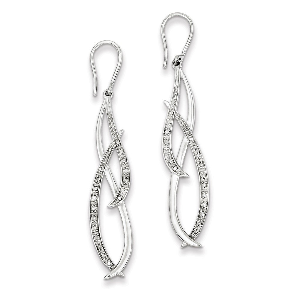 14K Sterling Silver Diamond Dangle Earrings for Women - Elegant Drop Earrings for Wedding, Party & Evening Wear - Hypoallergenic Fine Jewelry Gift
