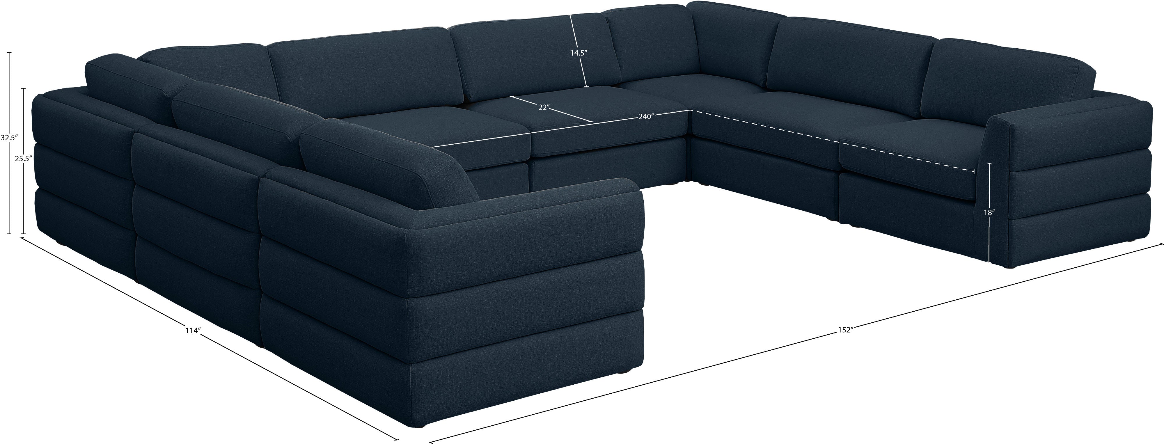 Beckham Durable Linen Textured Fabric Modular Sectional Sofa - Modern Living Room Furniture for Small Spaces & Apartments