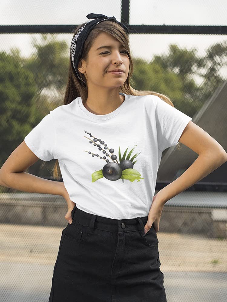 Acai Palm Leaf Print Women's T-Shirt - Casual Summer Fashion Top for Beach Outings & Tropical Vacations