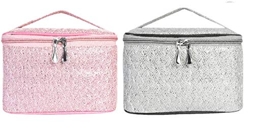 MPK PERFECT Multifunctional Makeup Bag & Cosmetic Organizer for Women - Waterproof Travel Toiletry Pouch (2-Pack) - Ideal for Travel, Gym, and Daily Beauty Storage