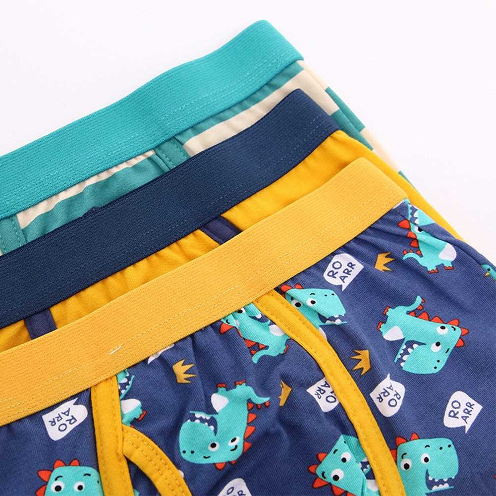 JN&LULU Boys' Cotton Boxer Briefs Underwear - Soft & Breathable Toddler Underwear Pack of 3 - Perfect for Playtime, School & Everyday Comfort