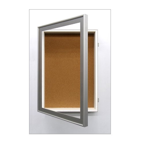 30x30 Inch SwingFrame Designer Metal Shadow Box Display Case with Cork Board - 4 Inch Deep for Wall Art, Memorabilia, and Home Decor Display