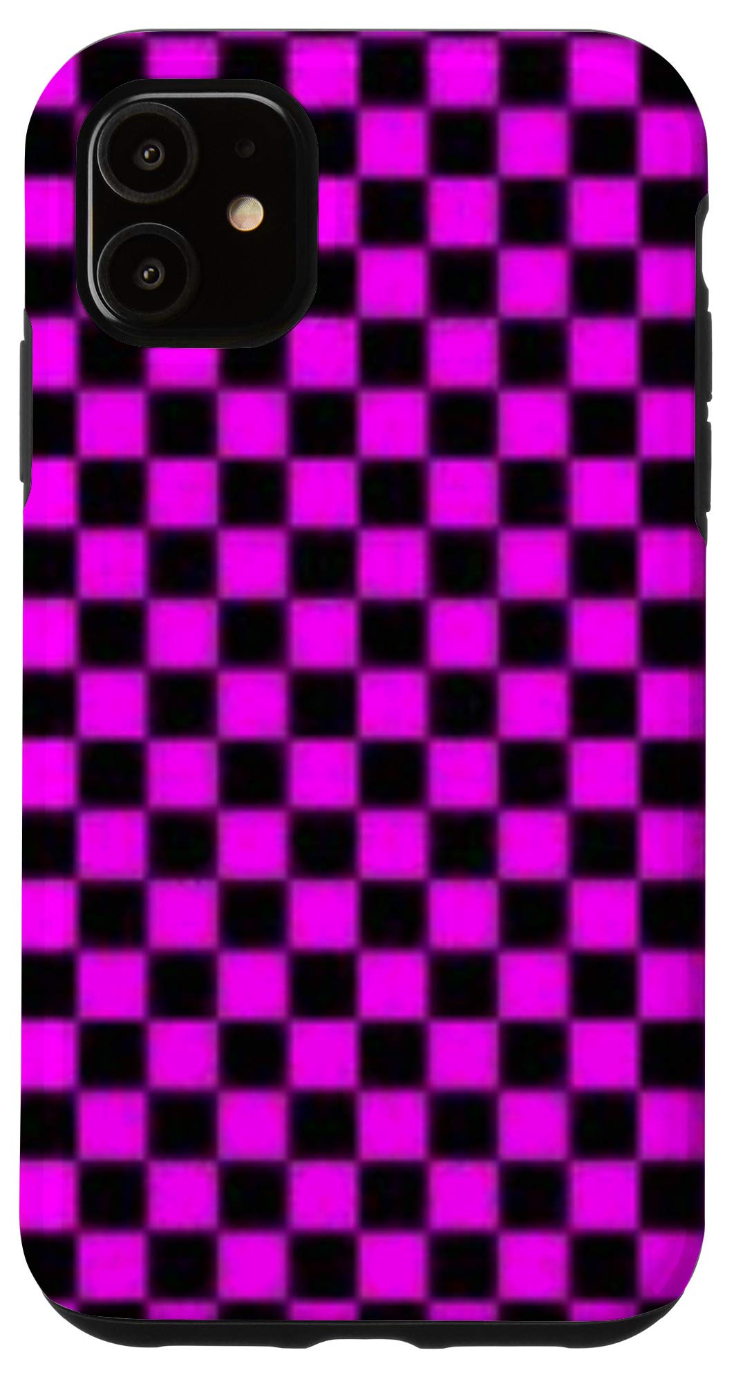 iPhone 11 Case - Purple & Black Checkerboard Design | Shockproof Protective Cover | Perfect Gift for iPhone 11 Users | Ideal for Daily Use, Travel & Outdoor Activities