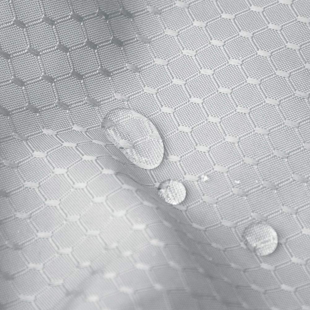 Eforcurtain 75 Inch Long Heavy Duty Waffle Shower Curtain - Waterproof Bathroom Fabric in Grey | Hotel & Home Use for Bath, Shower, and Spa Decor