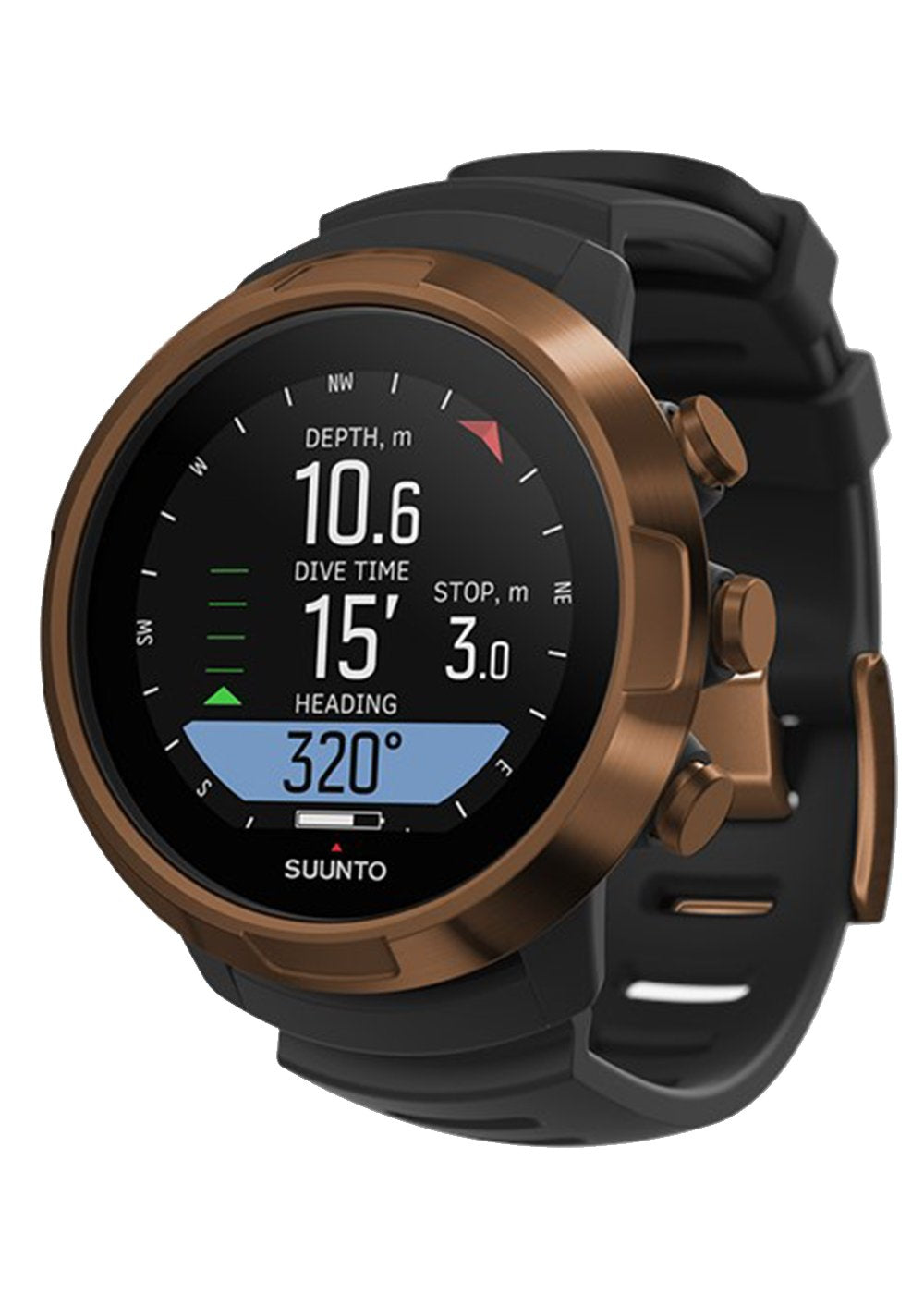 Suunto D5 Copper Dive Computer with USB Cable - Black | Scuba Diving, Freediving & Snorkeling Gear for Underwater Adventures