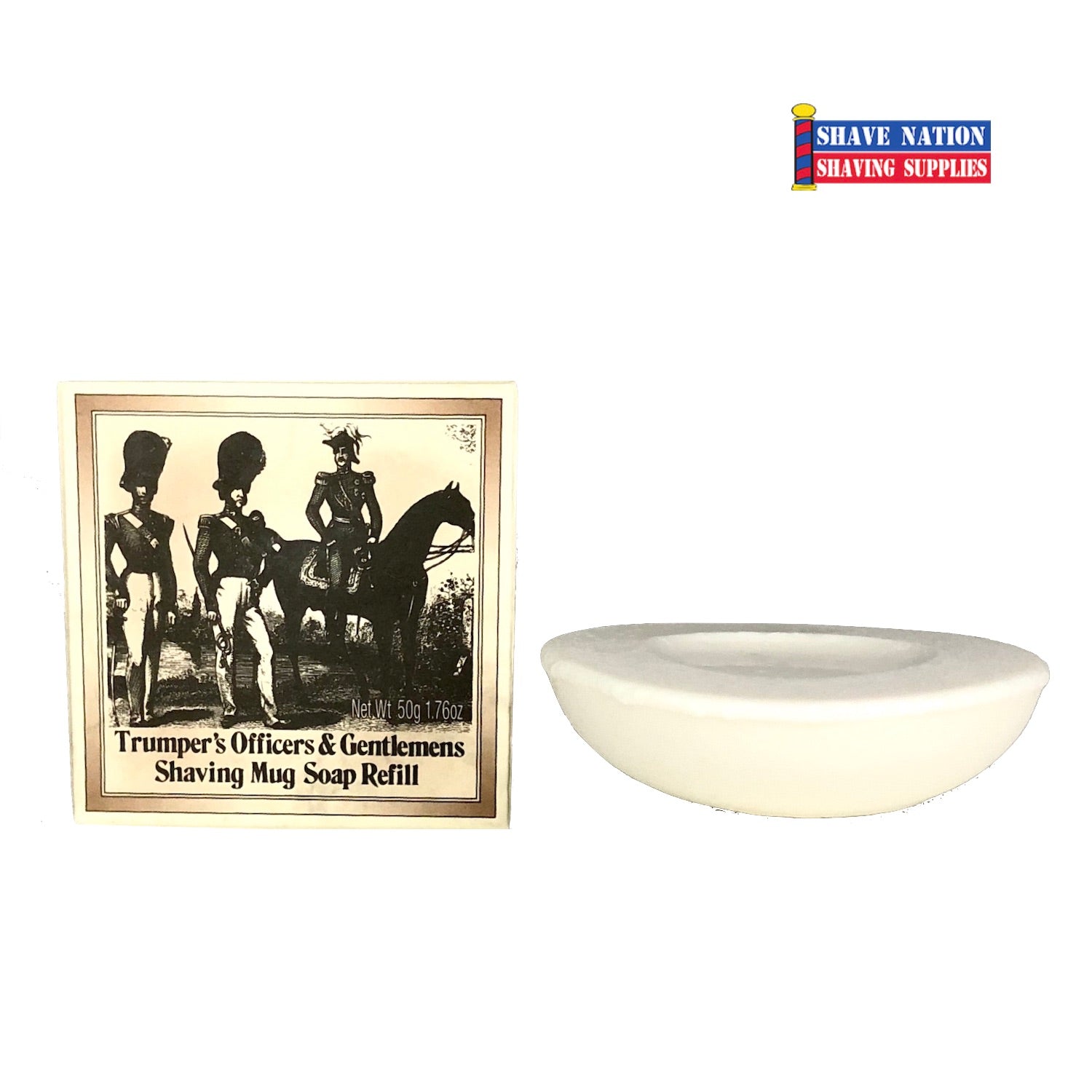 Geo F Trumper Traditional Shaving Soap Refill - Officers & Gentlemen Scent | Luxury Shaving Soap for Men | Perfect for Wet Shaving & Grooming Rituals