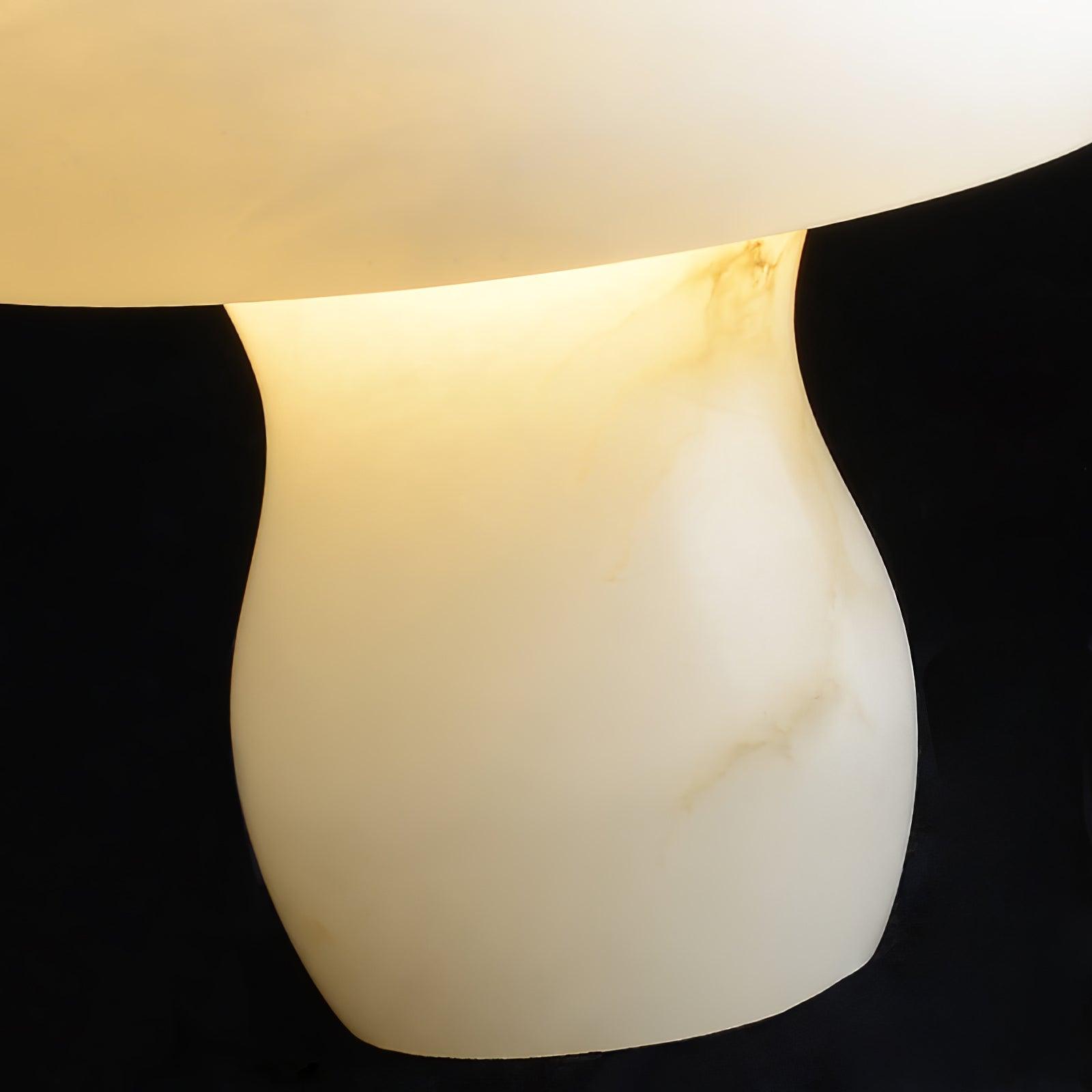 Elegant Alabaster Mushroom Table Lamp - Soft White Glow for Bedroom, Living Room & Office Decor