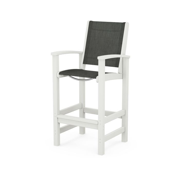 POLYWOOD Coastal Bar Chair - Outdoor & Indoor Bar Stool, Weather-Resistant, Durable, Comfortable - Perfect for Patio, Deck, Kitchen, and Poolside Use