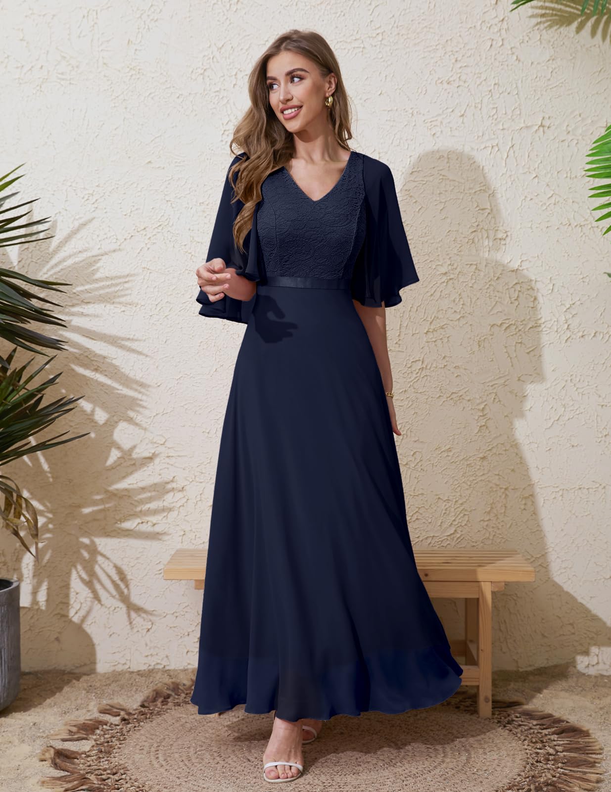 DRESSTELLS Women's Elegant Wedding Guest Formal Dress - 2025 Summer Bridesmaid Party Gown, Long Prom & Church Dress for Special Occasions | Perfect for Weddings, Galas, and Formal Events