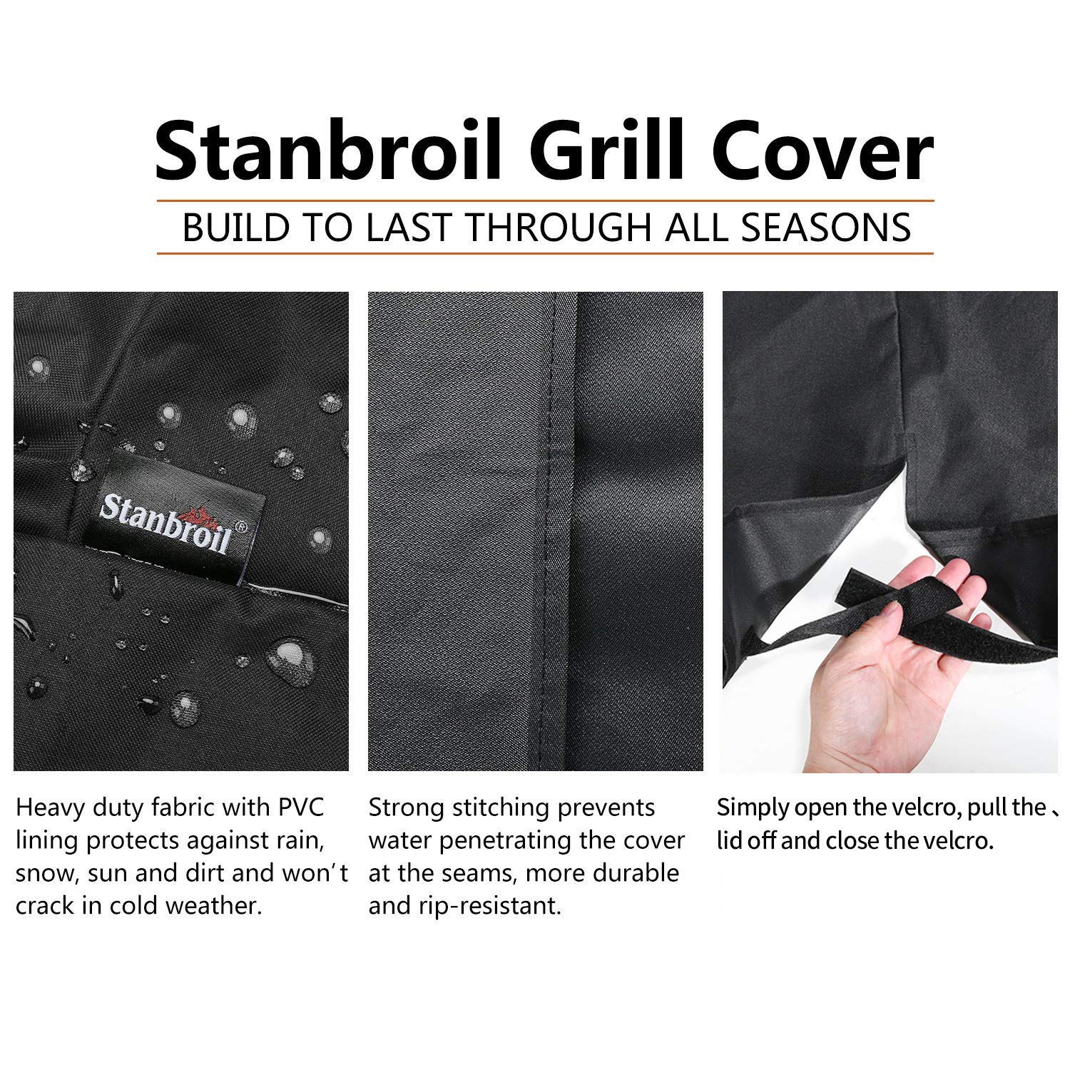 Stanbroil Heavy Duty 600D Waterproof Smoker Cover for Smoke Hollow 44-Inch Grill - Fits Models PS4400, PS4415, 44241G2, 44241GW - Outdoor BBQ Protection for All Weather Conditions