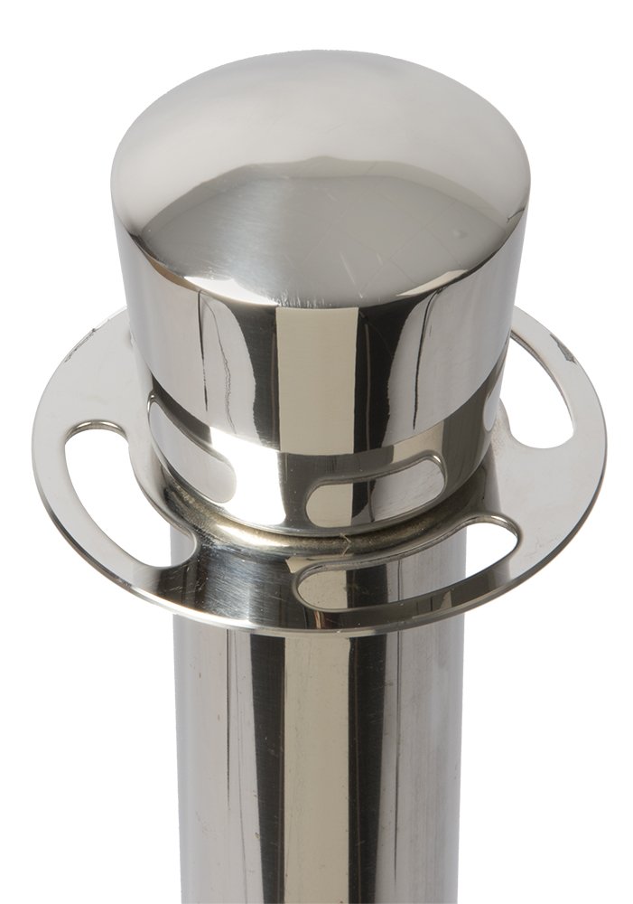 Premium RSLWCH Rope Barrier System Set - Stainless Steel Stanchions with (2) Bases & (2) Posts for Crowd Control, Event Queuing, and VIP Section Separation