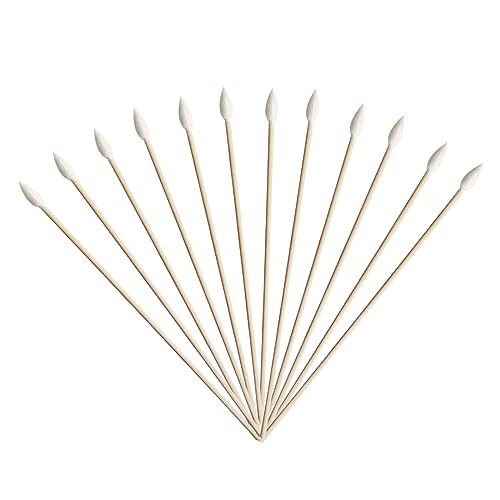 400-Piece 6-Inch Long Cotton Swabs with Wooden Handle - Single Tip Applicators for Gun Cleaning, Jewelry Making, Ceramics, Electronics Repair, Fabric Decoration, Arts & Crafts - Perfect for DIY Projects and Precision Cleaning