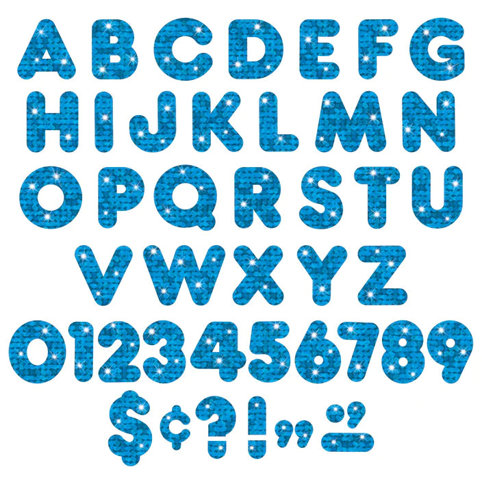 Blue Sparkle 4 Inch Casual Uppercase Ready Letters® - Perfect for DIY Crafts, Scrapbooking, and Home Decor Projects