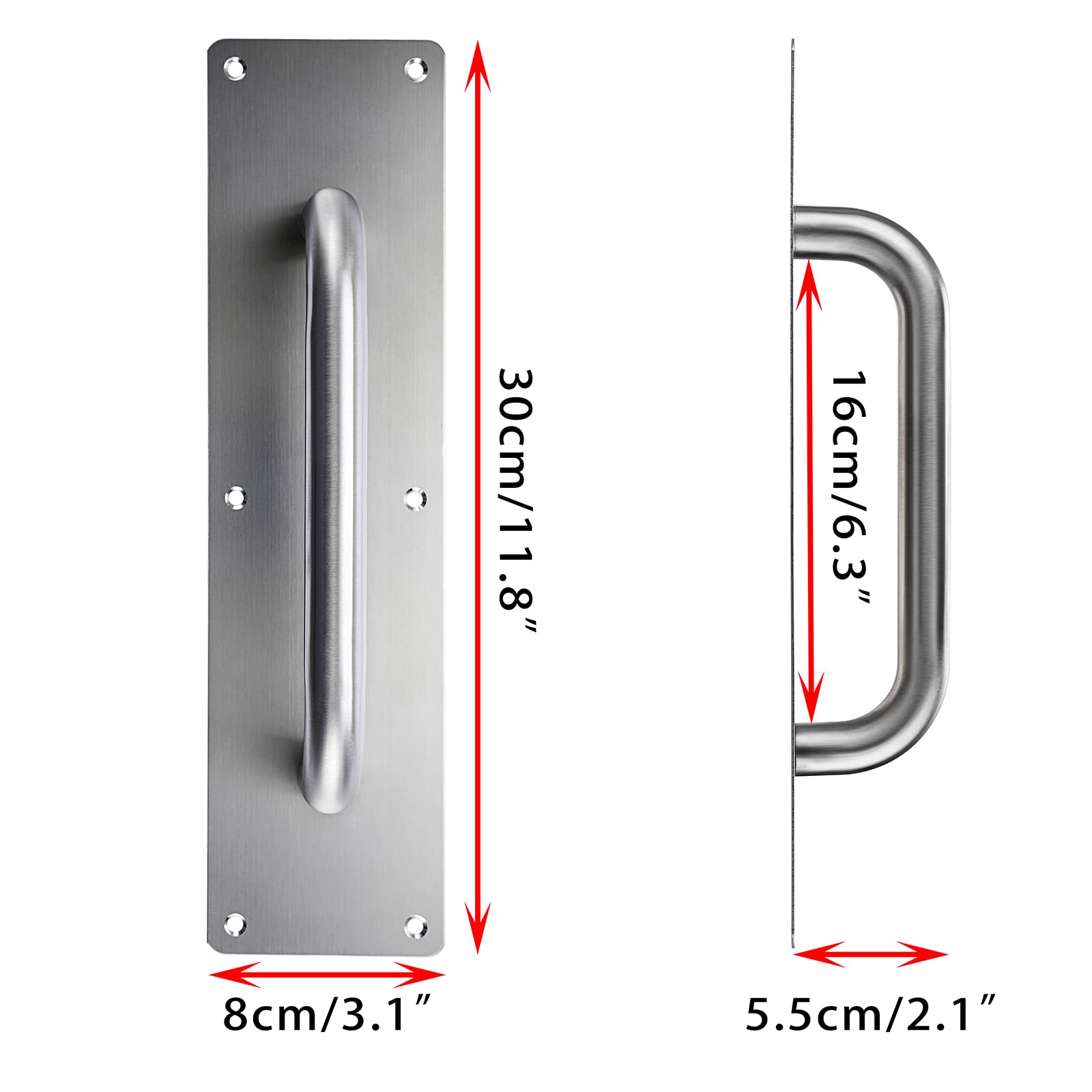Stainless Steel Door Push Plates (4PCS) - Durable Handle Plates for Home & Office Use