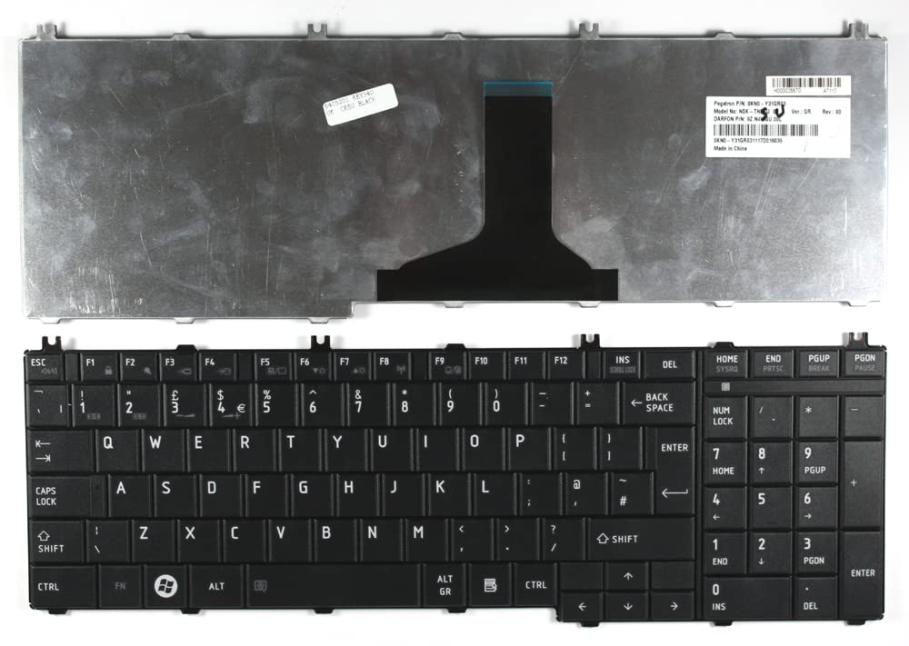 Black Replacement Laptop Keyboard for Toshiba Satellite L655-142 - UK Layout - Perfect for Typing, Gaming & Office Work