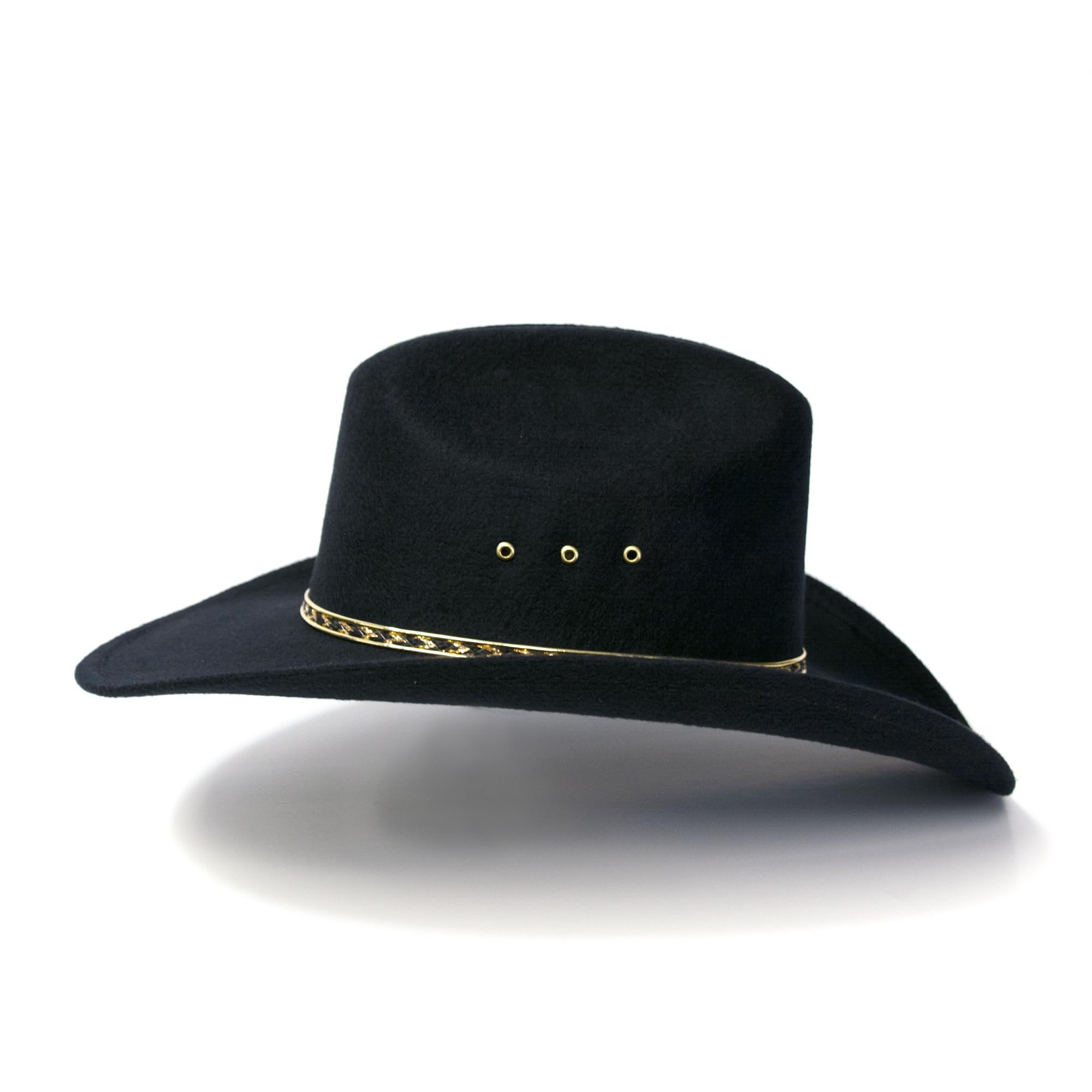 Western Express Felt Finish Cowboy Hat - Cattleman Style with Gold Hat Band | Cowboy & Cowgirl Hats for Men and Women | Perfect for Rodeo, Country Music Festivals & Western Fashion