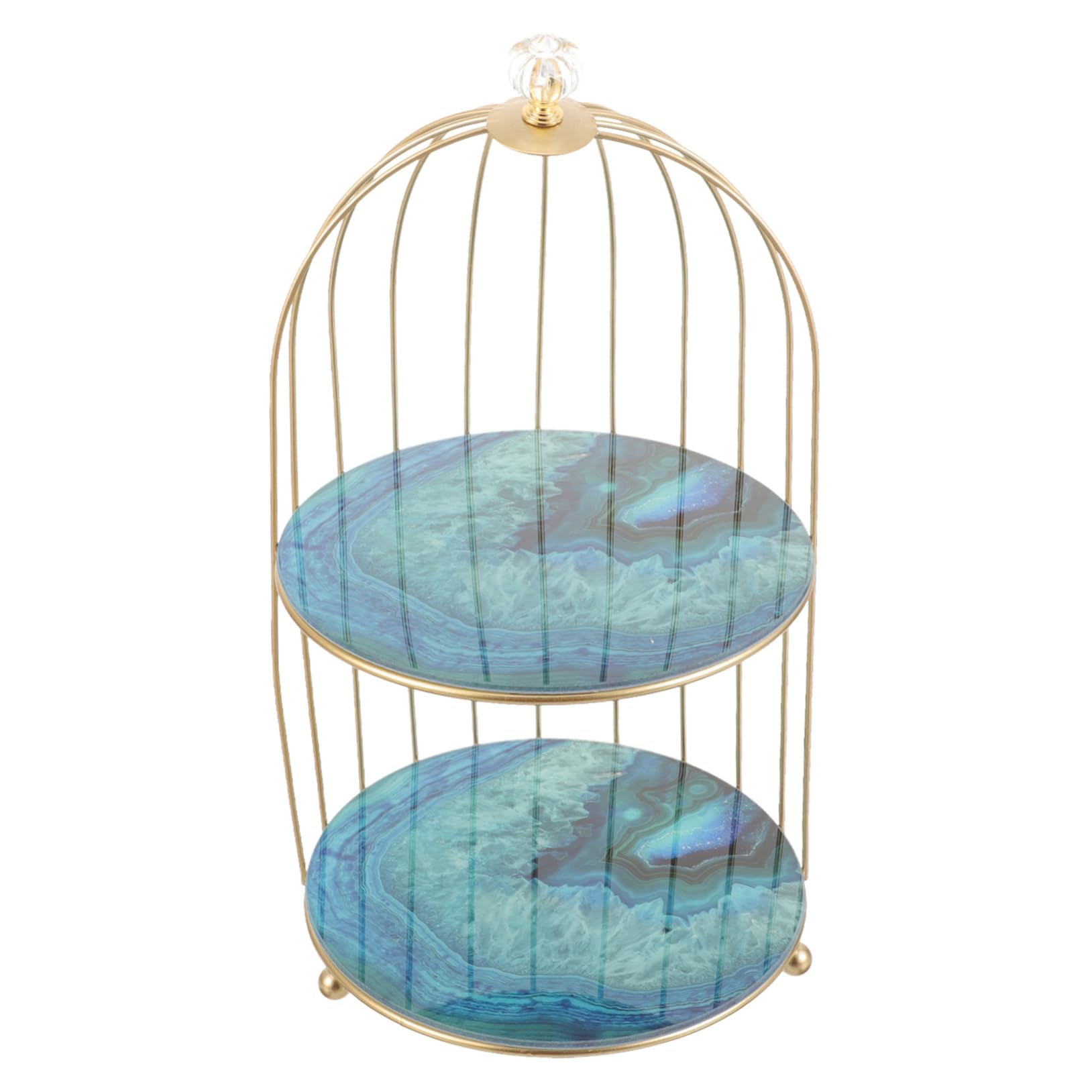 Uonlytech 3-Tier Bird Cage Serving Tray - Decorative Candy Display Stand, Cosmetic Organizer & Makeup Storage Tray - Perfect for Parties, Bathroom Storage, and Vanity Organization