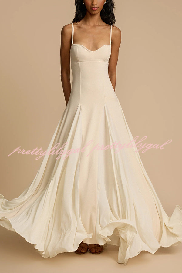 Timeless Elegance Panelled Tulle A-Line Slip Maxi Dress - Perfect for Weddings, Parties & Special Occasions