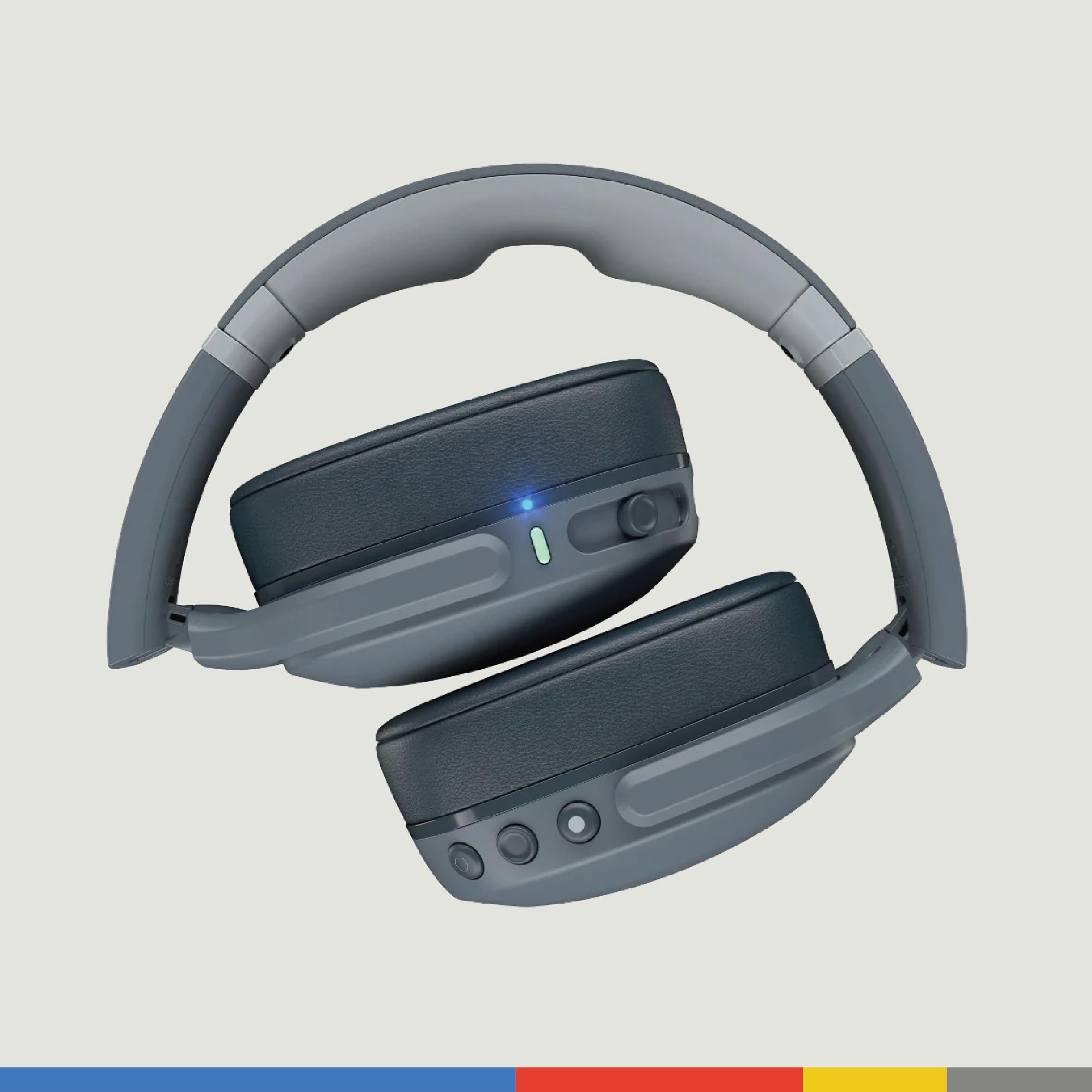 Skullcandy Crusher Evo Wireless Over-Ear Headphones with Powerful Sensory Bass, 40-Hour Battery, Built-in Mic & Charging Cable - Compatible with iPhone, Android & Bluetooth Devices (Grey) - Perfect for Gaming, Music & Travel