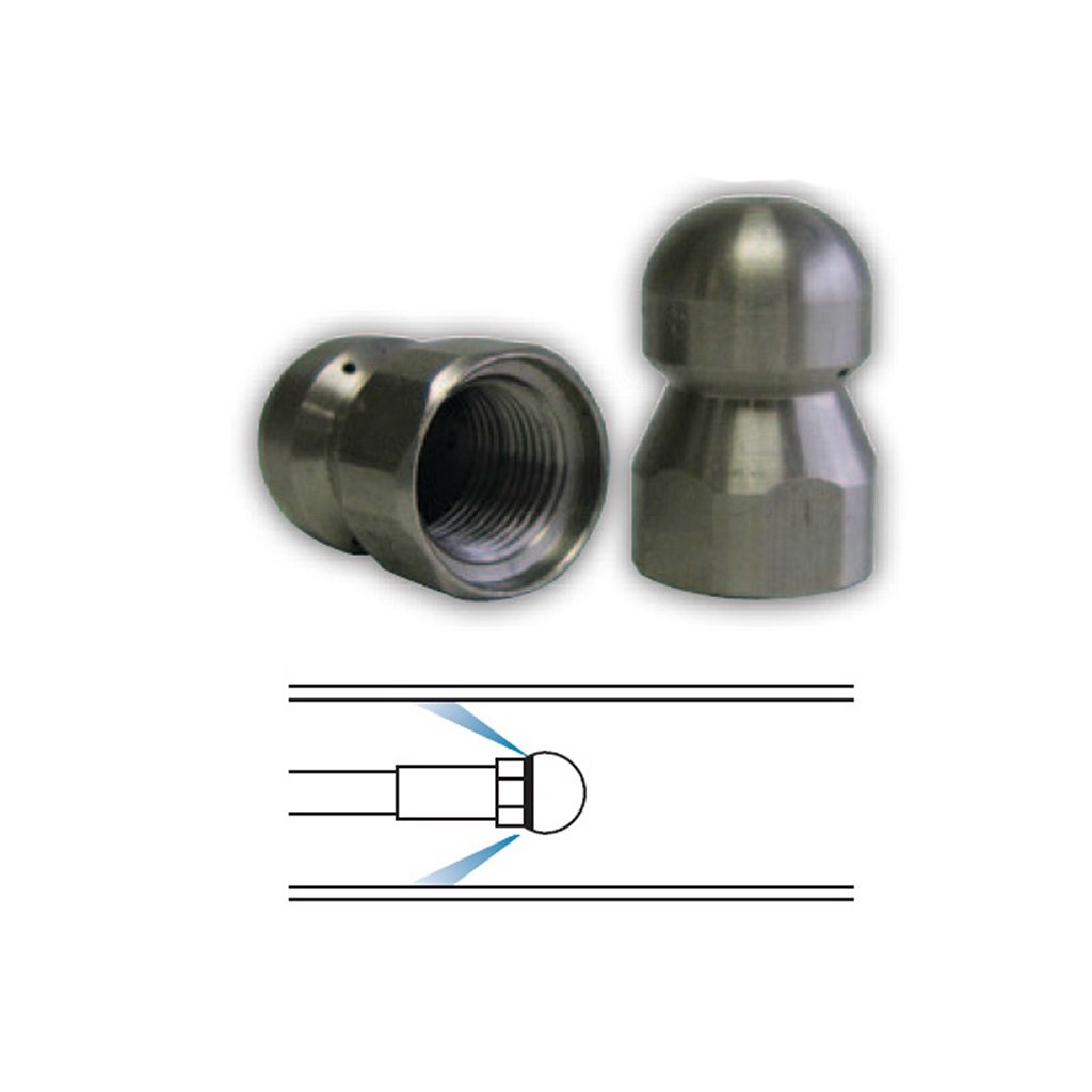 Storm Jet 1/4 Inch Mole Nozzle with 3 Rear Jets - Professional Sewer & Drain Cleaning Tool for Clog Removal - Ideal for Plumbing Maintenance and Pipe Descaling