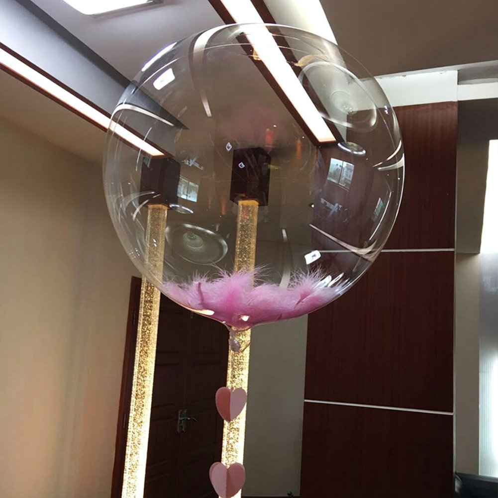 10PCS Clear Round Bubble Balloons - Traceless PVC Balloons for Birthday, Wedding, Party Decorations (No Wrinkles) - Perfect for Indoor/Outdoor Events, Baby Showers & Photo Backdrops