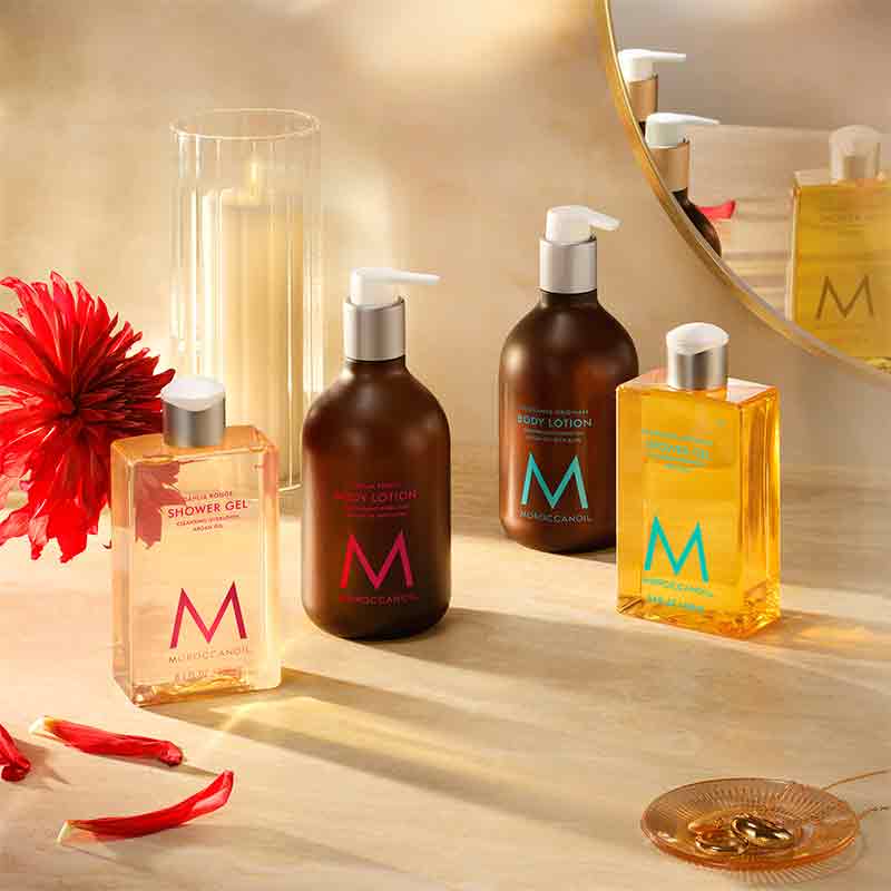 Moroccanoil Dahlia Rouge Body Care Set - Hydrating Body Lotion & Shower Gel for Dry Skin - Perfect for Spa Day & Self-Care Routine