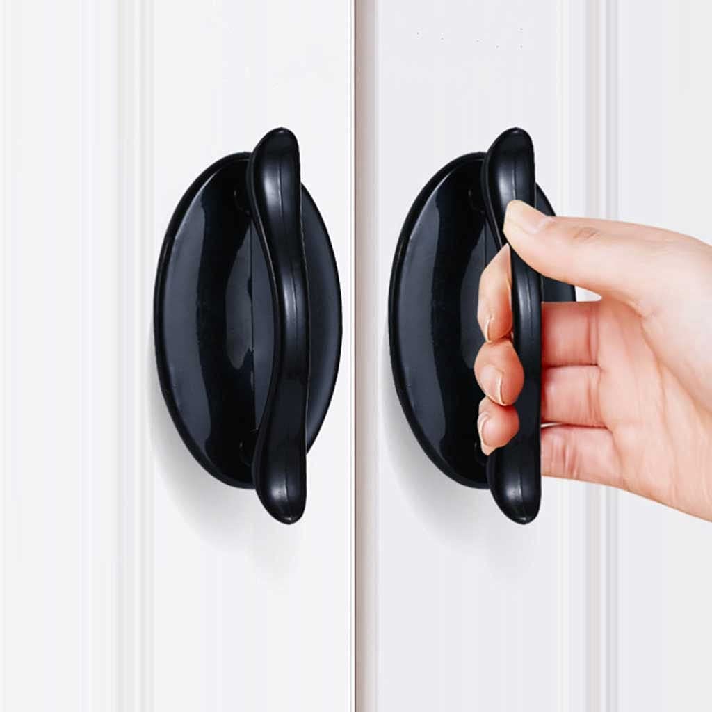 JYDQM 1 Simple Handle - Black Door & Window Adhesive Pull for Kitchen Cabinets, Drawers & Home Decor - Easy Installation & Space-Saving Design - Perfect for Small Spaces, Apartments & RV Living