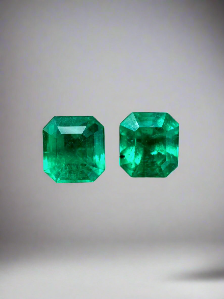 1.79tcw 5.5x5mm Muzo Green Colombian Loose Emeralds - Asscher Cut Natural Gemstones for Jewelry Making, Engagement Rings & Luxury Gifts