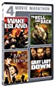 4 Classic War Movies Marathon DVD Set - Wake Island, To Hell and Back, Battle Hymn, Gray Lady Down | WWII Military Films Collection for History Buffs & Movie Nights