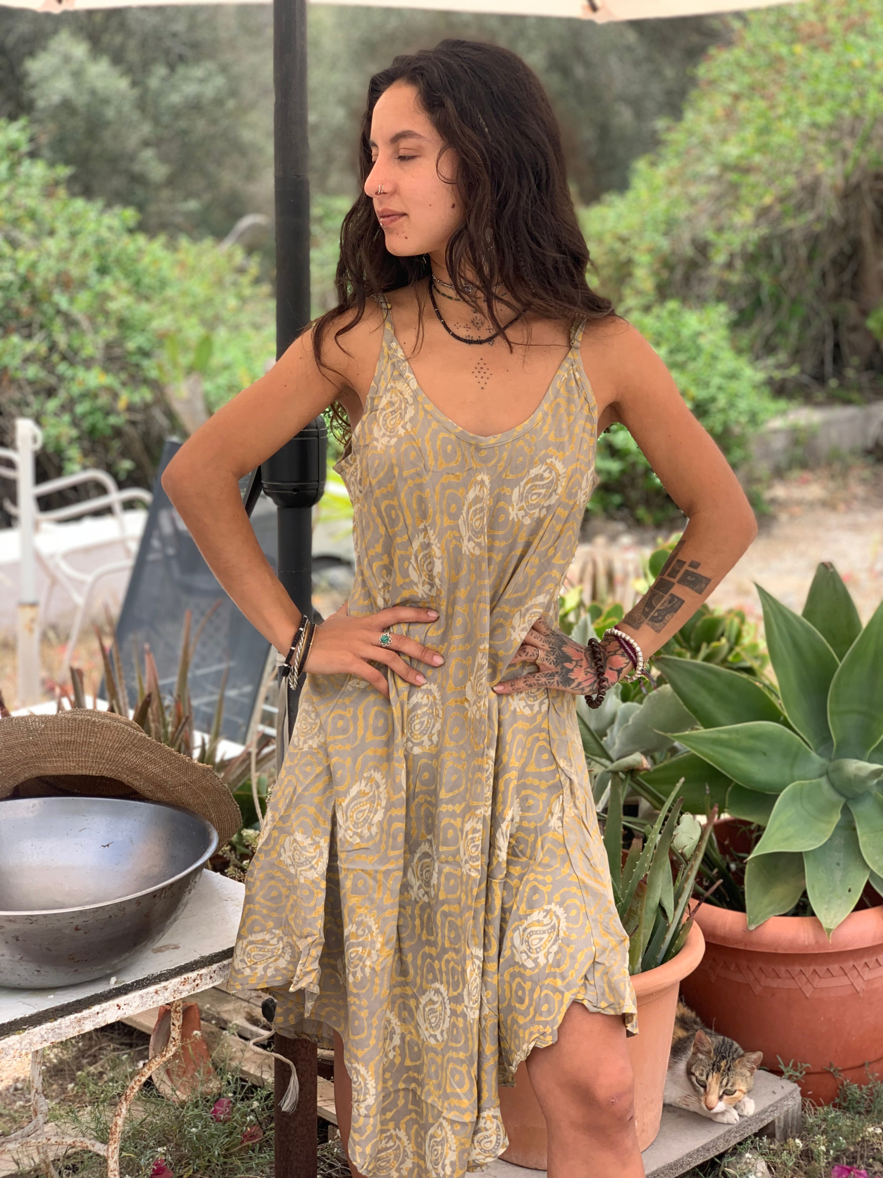 Elegant Batik Slip Dress - Flowy Boho Summer Dress for Women - Perfect for Beach Vacations, Date Nights & Casual Outings
