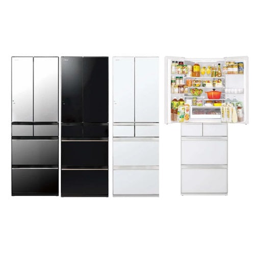 Hitachi R-HV490WS XK/XW/X 485L Multi-Door Refrigerator - Large Capacity French Door Fridge with Energy Star Rating for Modern Kitchen & Open Floor Plan Homes