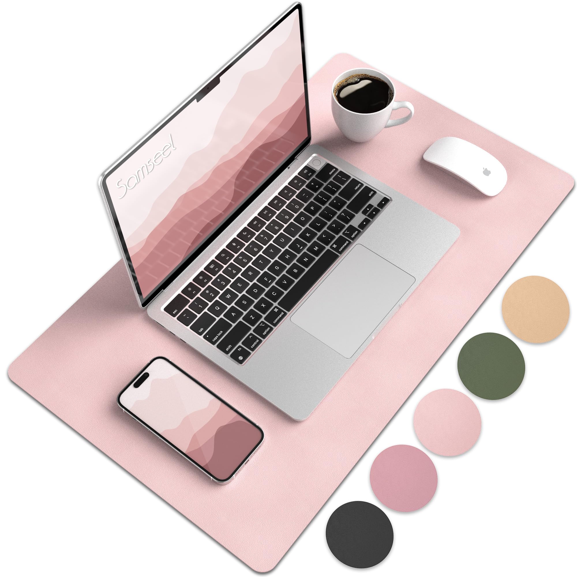 Premium Leather Desk Pad - Non-Slip Waterproof Mouse Pad & Keyboard Protector Mat (23.6