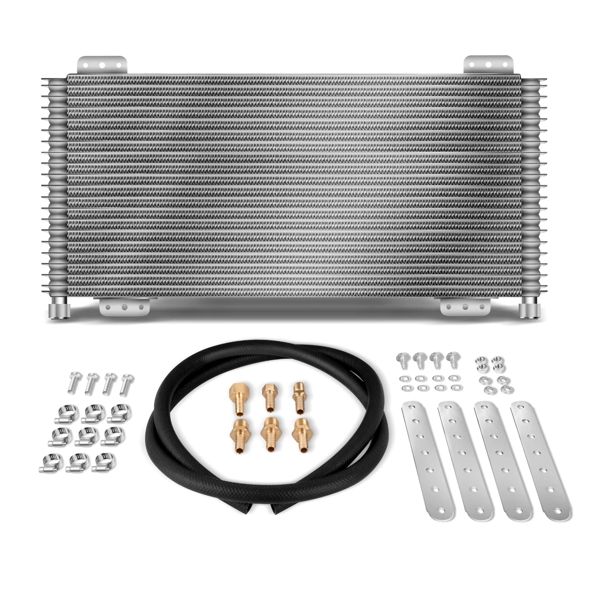 Heavy Duty 40,000 GVW Transmission Oil Cooler Kit - Low Pressure Drop 40k LPD47391 with Mounting Hardware - Perfect for Trucks, RVs & Commercial Vehicles