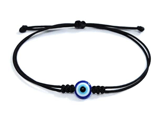 Handmade Evil Eye Nazar Bracelet - Adjustable Black Thread Friendship Band for Women & Men | Protection Charm, Gift for Loved Ones | Perfect for Daily Wear, Travel & Spiritual Healing