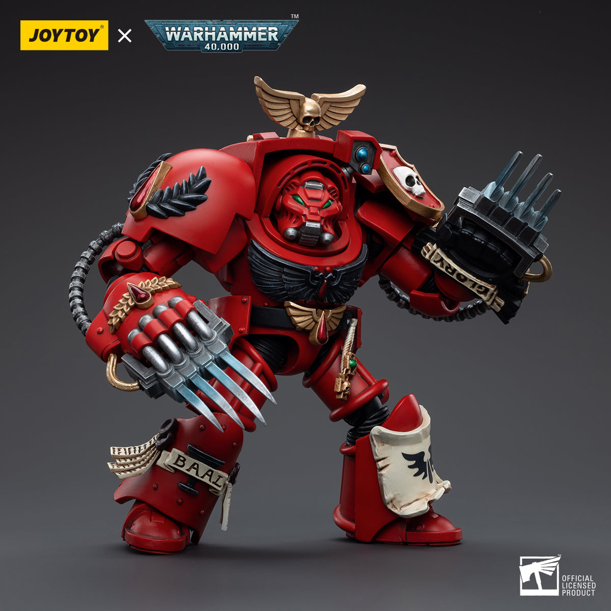 JOYTOY 1/18 Scale Warhammer 40K Blood Angels Assault Terminators Action Figure Set (3-Pack) - Collectible Miniatures for Tabletop Gaming & Display