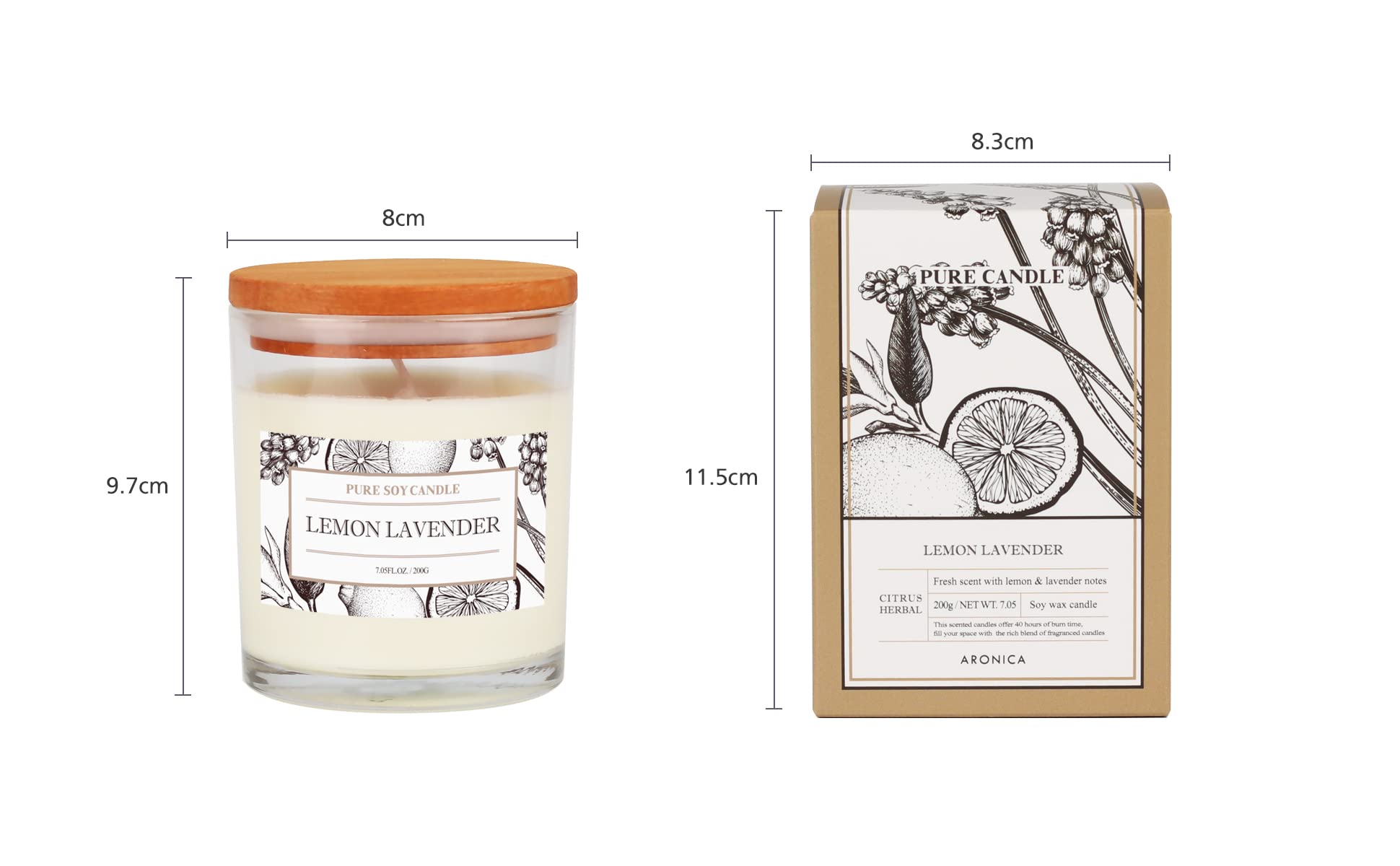 Aronica Raspberry Soy Candle - Baby Shower Gift, Home Fragrance for Women | Relaxing & Energizing Scent