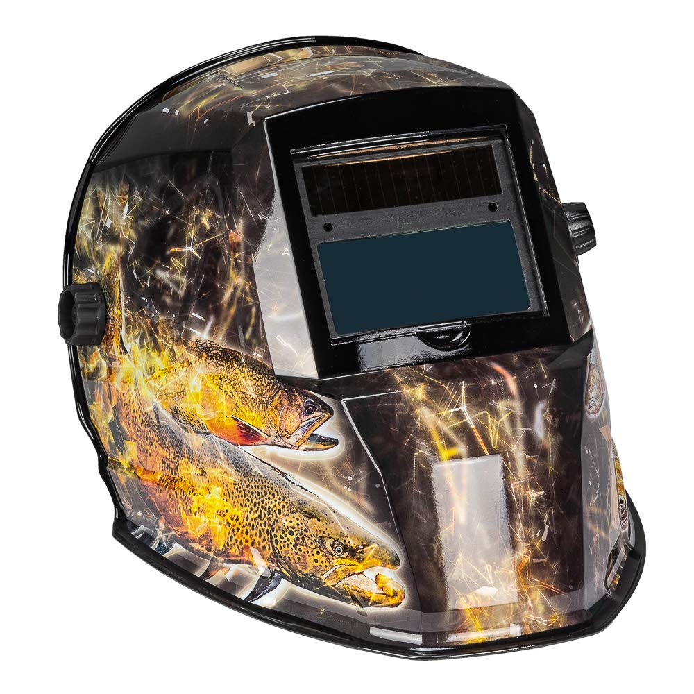Forney Angler ADF Welding Helmet - Auto Darkening Lens, Solar Powered, UV/IR Protection for Arc Welding, Grinding & Metalwork - Perfect for DIY Projects & Professional Welders