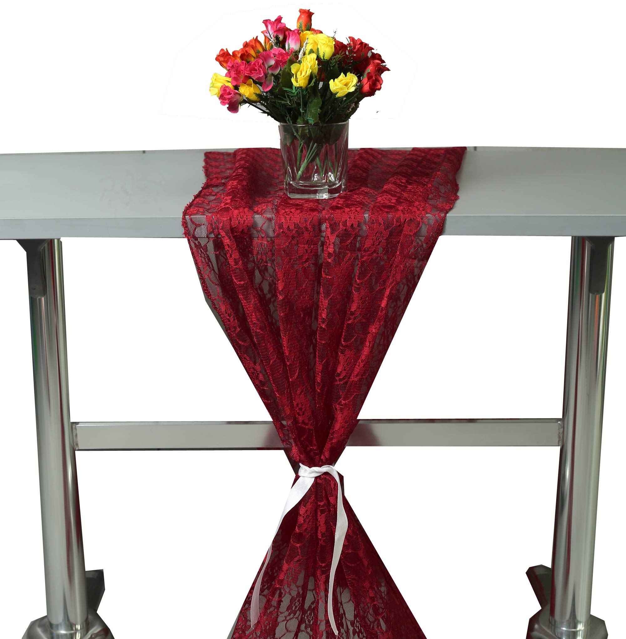 12 Pack Sheer Lace Table Runners 27
